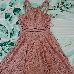 Pink Laced Floral Dress
